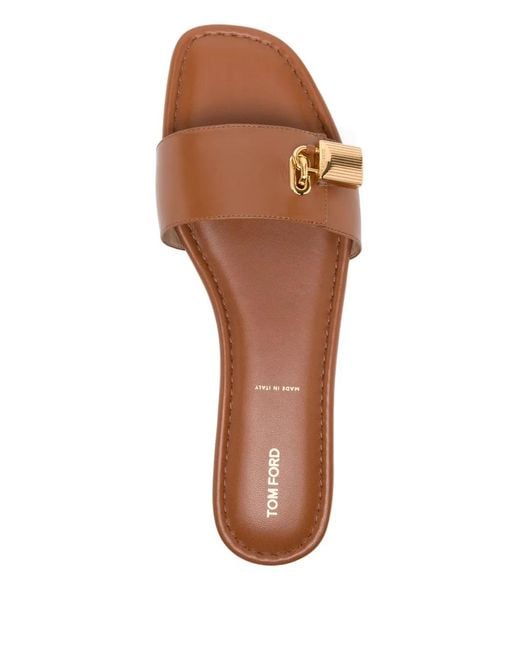 Tom Ford Brown Padlock Slide