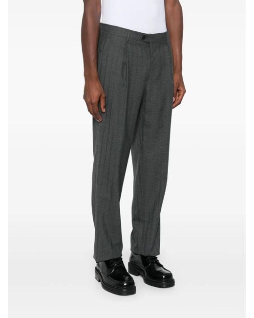 Etro Gray Single Pleat Trousers for men
