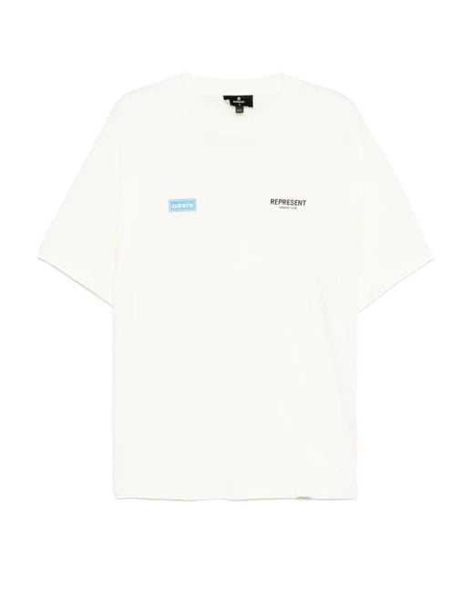 Represent X Oasis Owners Club T-Shirt in het White voor heren