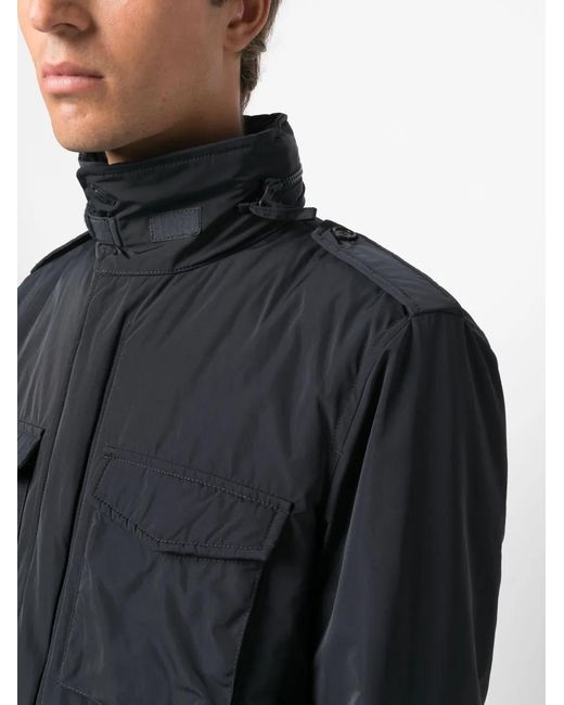 Aspesi Blue Multi-Pocket Military Jacket for men