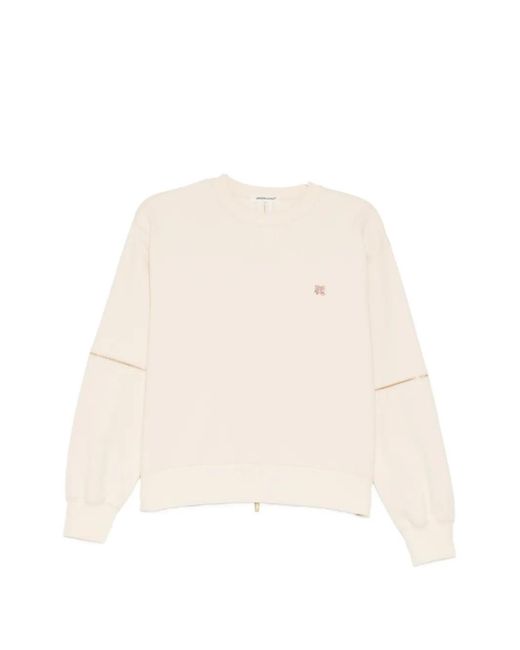 Undercover Natural Zip-Detail Crystal-Embellished Sweater