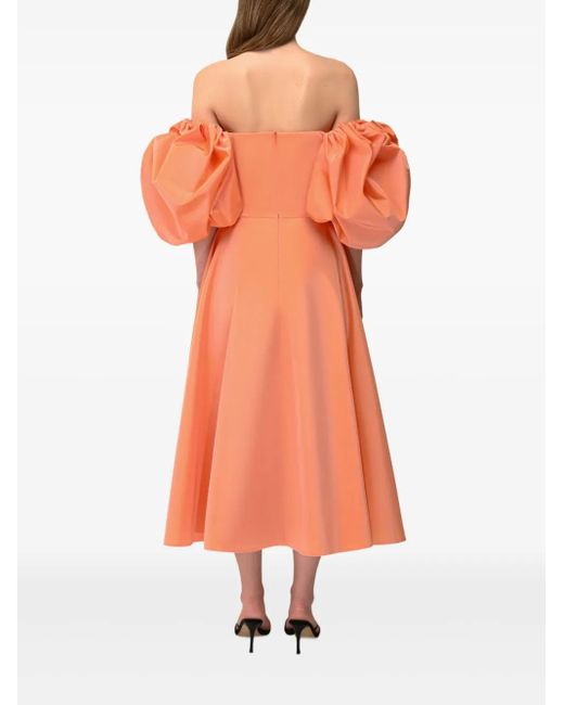 Anouki Jurk Met Pofmouwen in het Orange