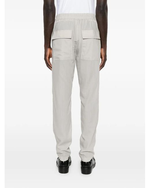 Rick Owens White Drawstring Trousers for men