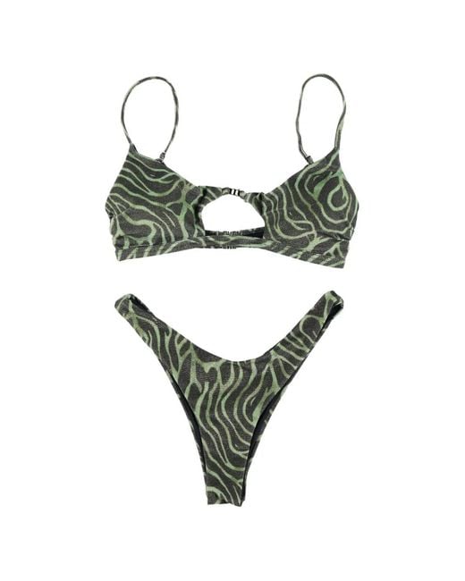 MATINEÉ Green Taylor Zebra-Pattern Bikini