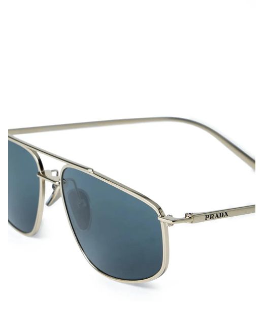 Prada Blue Square Oval-Frame Sunglasses