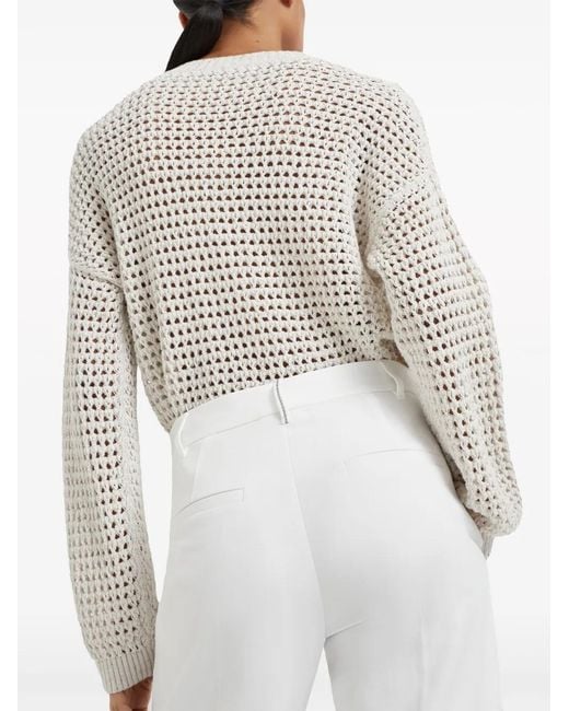 Brunello Cucinelli White Cotton Tailored Straight Trousers