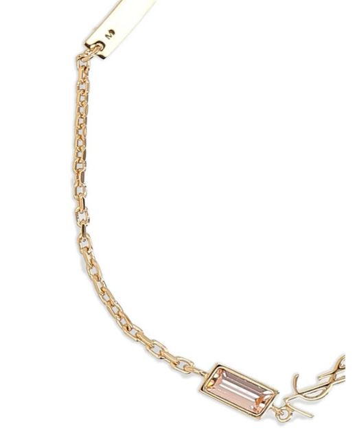Saint Laurent White Cassandre Charm Bracelet
