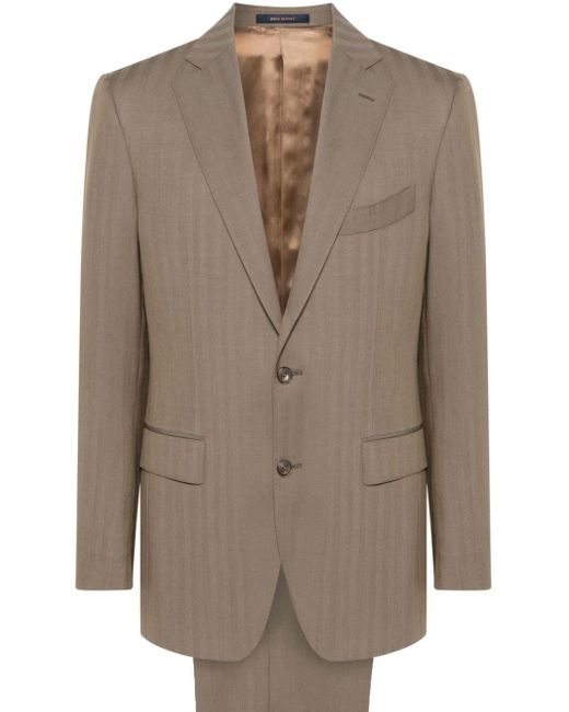 Boggi Brown Single-breasted Wool Suit for men