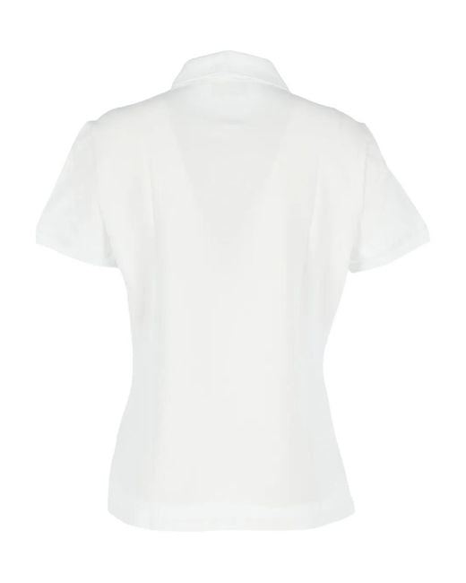 Lacoste White Button-Up Polo Top