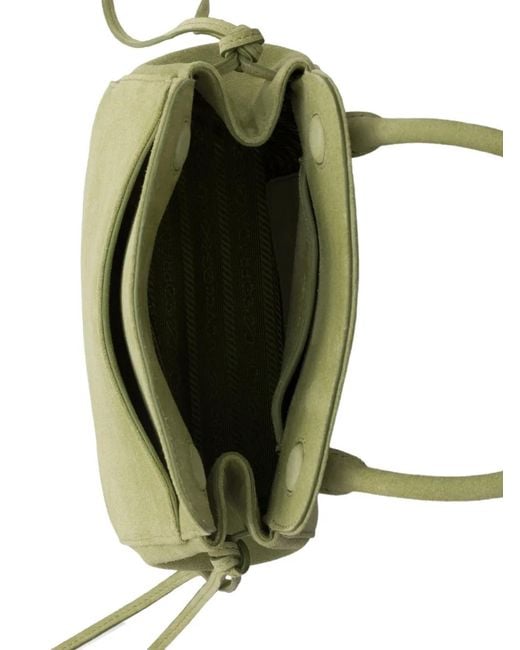 Prada Green Carry Mini Suede Handbag