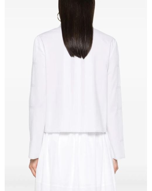 Alberta Ferretti White Pleat-Detail Shirt