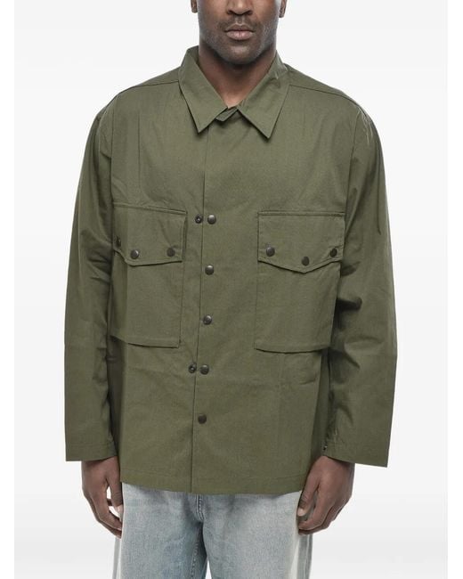 Needles Green Snap-Button Pocket Overshirt for men