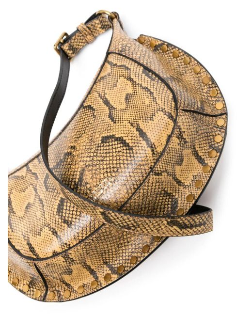 Isabel Marant Natural Oskan Moon Snakeskin Shoulder Bag