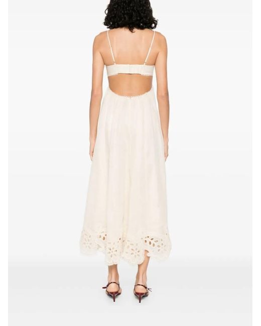Abito Con Ricamo A Fiori di Zimmermann in White