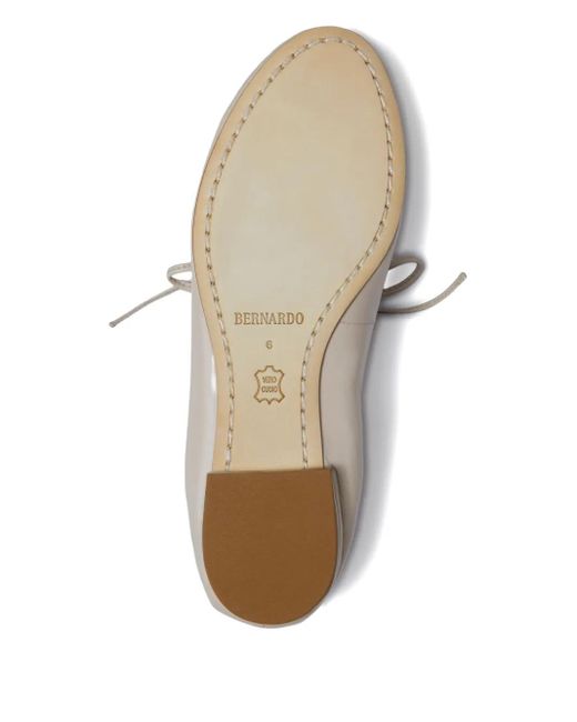 Bernardo White 1946 Tie-Fastening Elasticated Ballet Flats