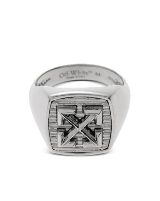 Off-White c/o Virgil Abloh Gray Arrows Signet Ring for men