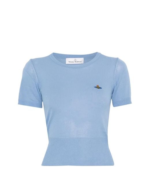 Vivienne Westwood Blue Bea Logo-Detail T-Shirt