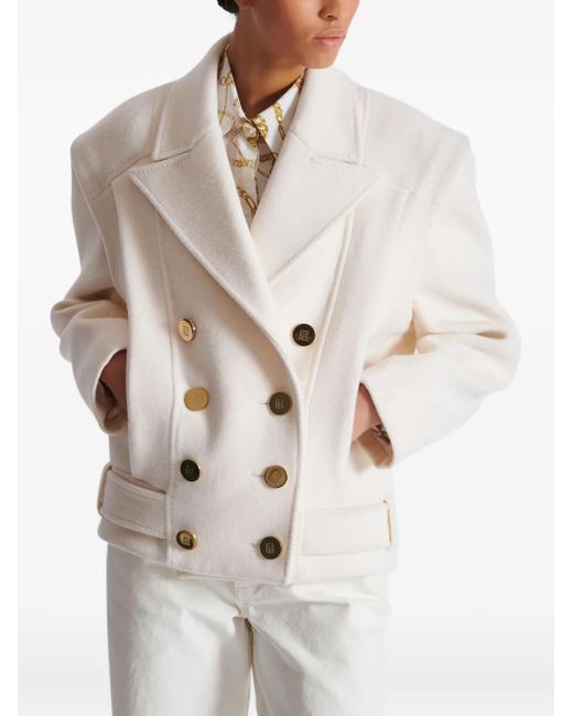 Balmain クロップド カシミアジャケット White
