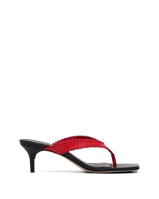 Cinq À Sept Red Frankie Kitten-Heel Sandals