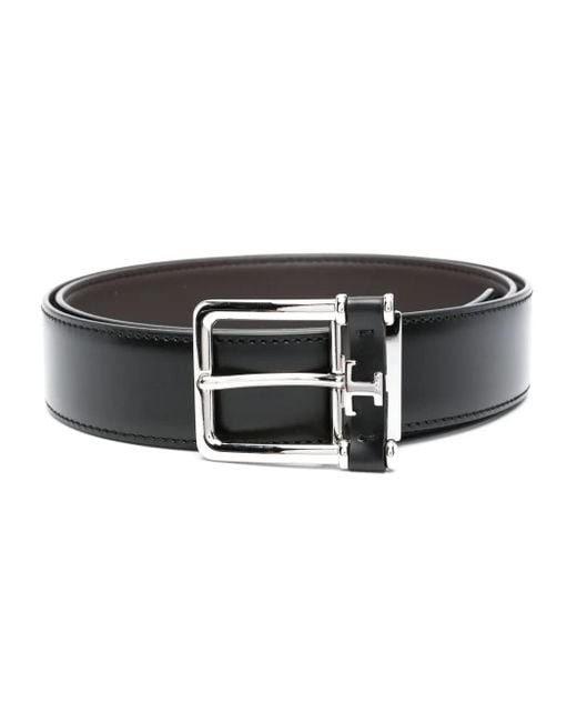 メンズ Tod's バックル レザーベルト Black