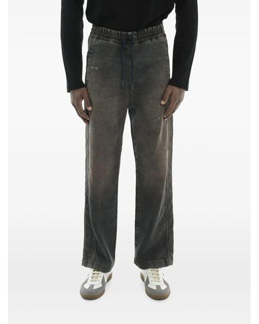 DIESEL Black Stretch Denim Jogg Jeans D-Martians With 23Cm Elastic Waistband for men