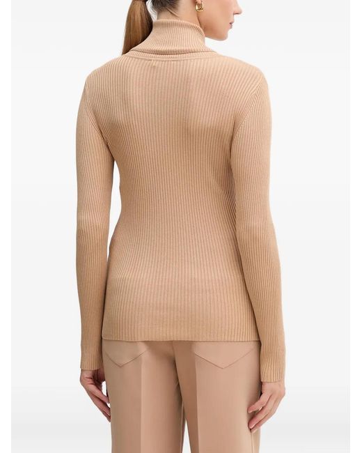 MARC AUREL Natural Ribbed Roll-Neck Sweater