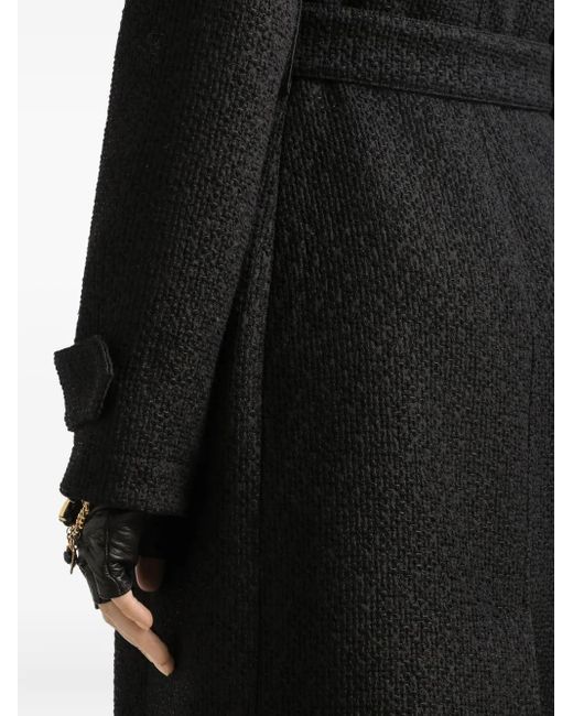 Dolce & Gabbana Black Dna Tweed Trench Coat