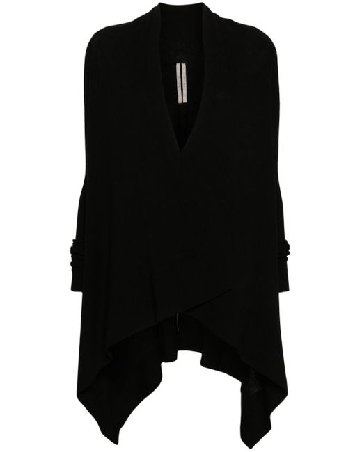 Rick Owens Black Open-front Knitted Cardigan