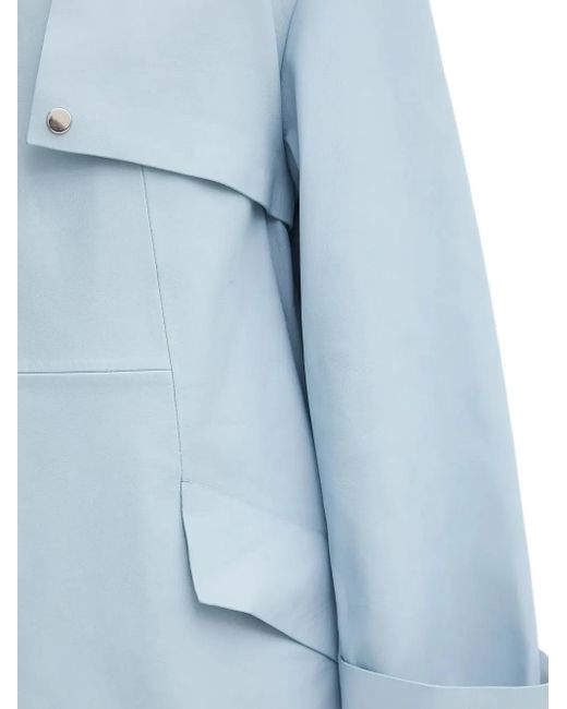Boss レザー トレンチコート Blue
