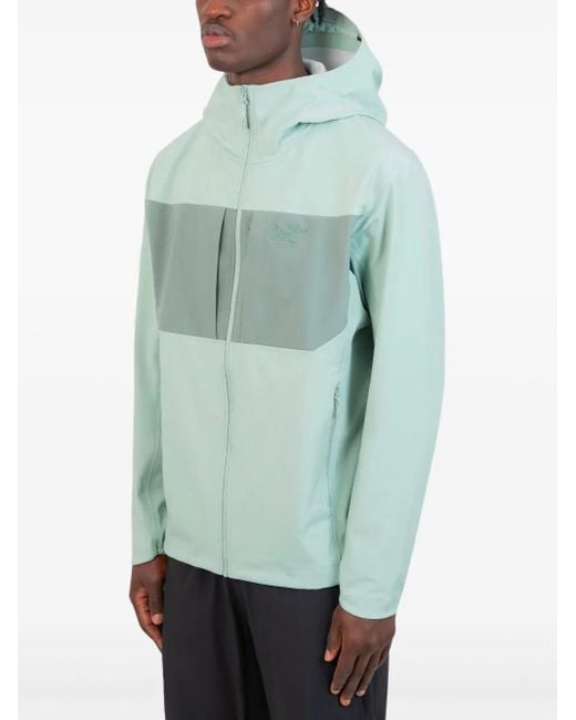 Gramicci Green Panelled Zip-Up Hoodie for men