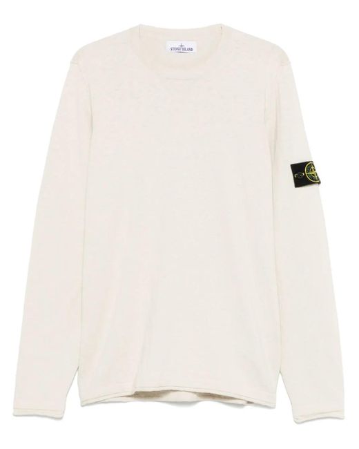 メンズ Stone Island コンパスバッジ セーター Natural