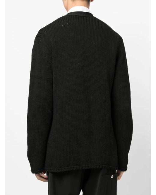 メンズ Comme des Garçons Vネック カーディガン Black
