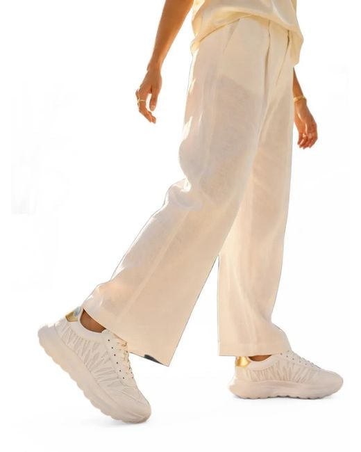 Kat Maconie White Aria Laser-Cut Chunky-Sole Sneakers