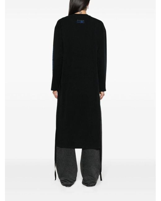 Robe mi-longue à logo imprimé MM6 by Maison Martin Margiela en coloris Black