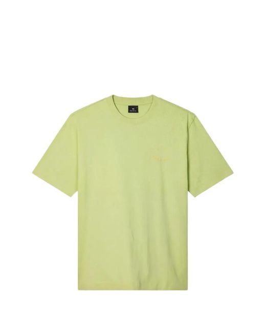 Paul Smith Green Embroidered-Logo T-Shirt for men