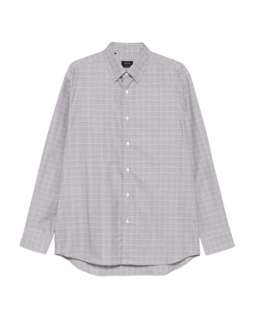 メンズ Brioni チェック シャツ Gray