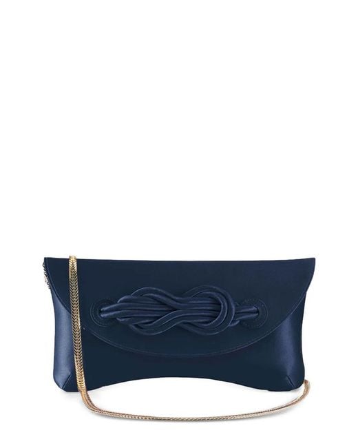 Shanghai Tang Blue Knot-Detail Clutch Bag