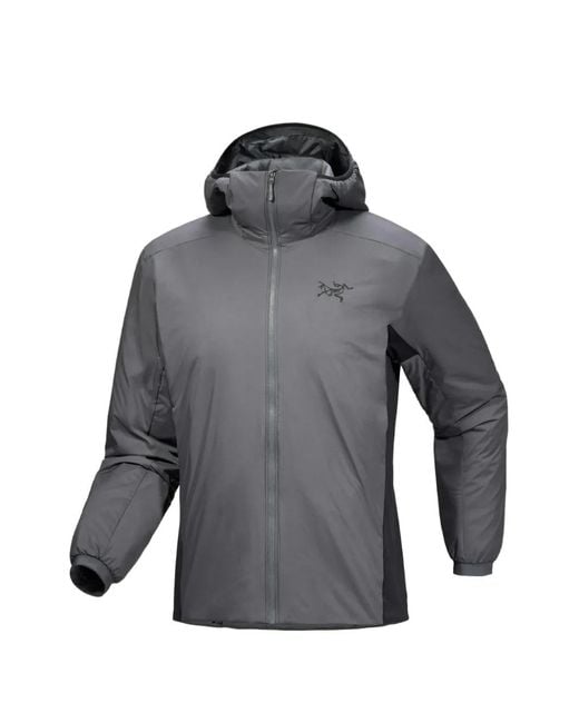 Arc'teryx Gray Atom Logo-Embroidered Hooded Jacket for men