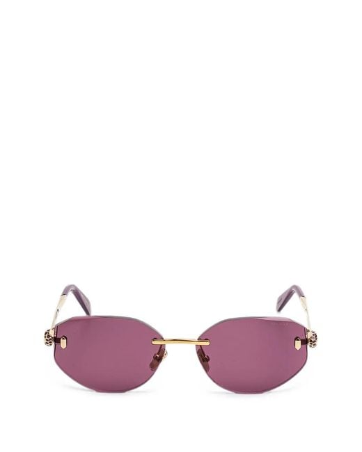 BVLGARI Pink Serpenti Geometric-Frame Sunglasses