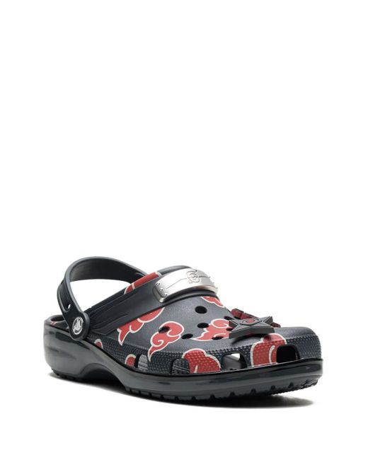 CROCSTM Black Cloud-Print Heel-Strap Clogs for men