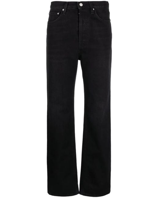 Totême Black Classic Cut Straight-Leg Jeans