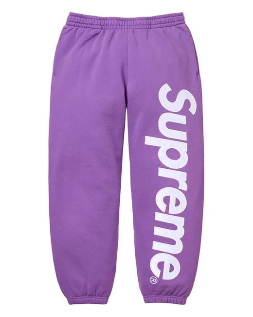 Supreme Purple Logo Appliqué Track Pants