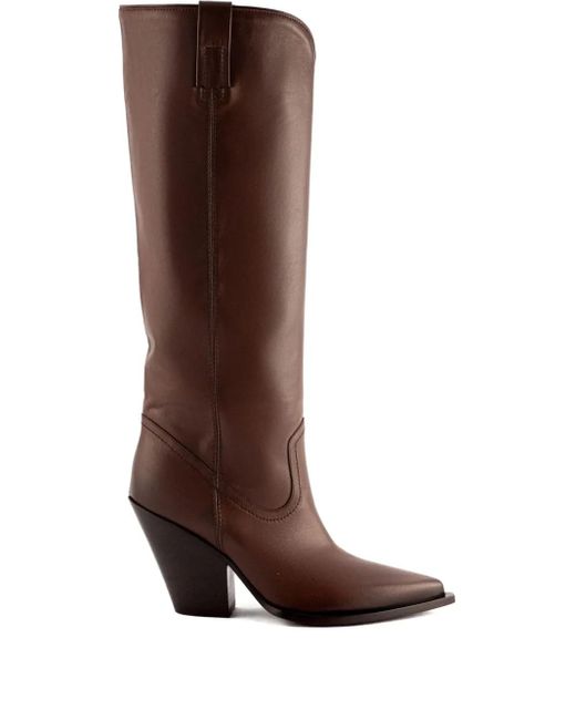 Elena Iachi ポインテッドトゥ ブーツ 90mm Brown