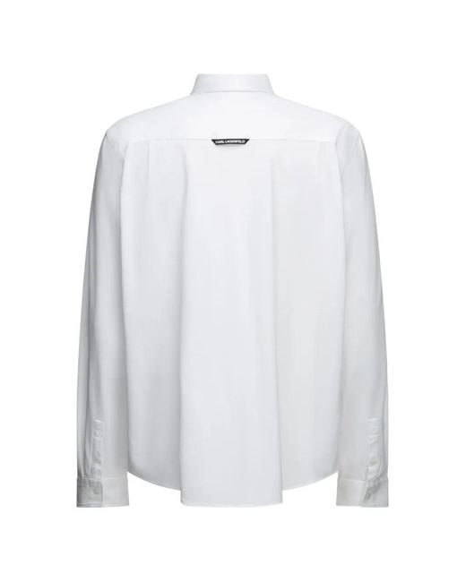 Karl Lagerfeld White Ikon Buttoned Shirt for men