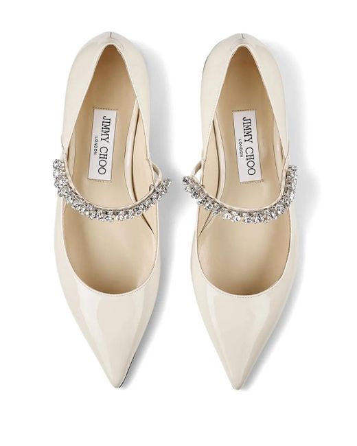 Jimmy Choo Natural Bing Ballerinas Mit Kristallriemen