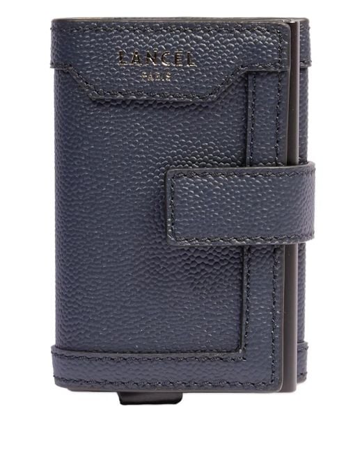 Tarjetero de cuero con solapa Lancel de hombre de color Blue
