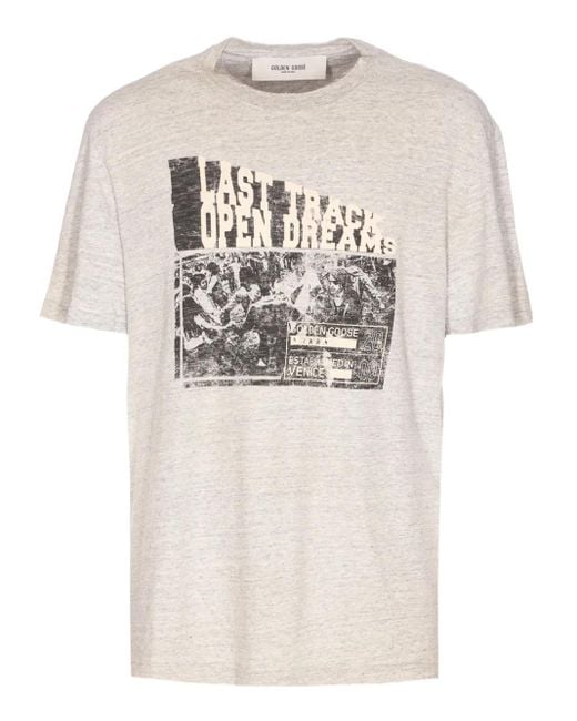 Golden Goose Deluxe Brand T-Shirt mit grafischem Print in Natural für Herren