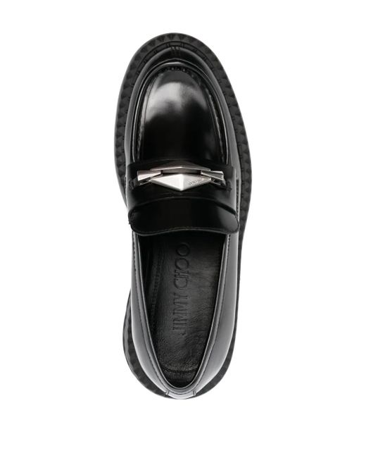 Jimmy Choo Marlow Diamond Leren Loafers in het Black