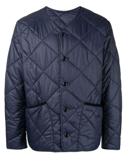 Barbour Blue Liddesdale Cardigan Quilted Jacket for men