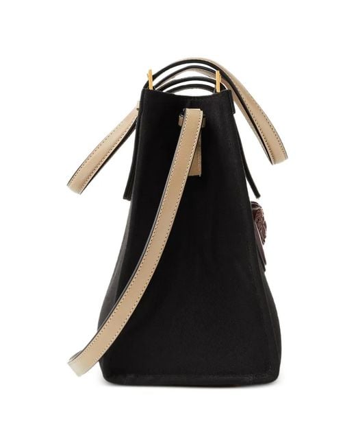 Versace Black Rivière Canvas Tote